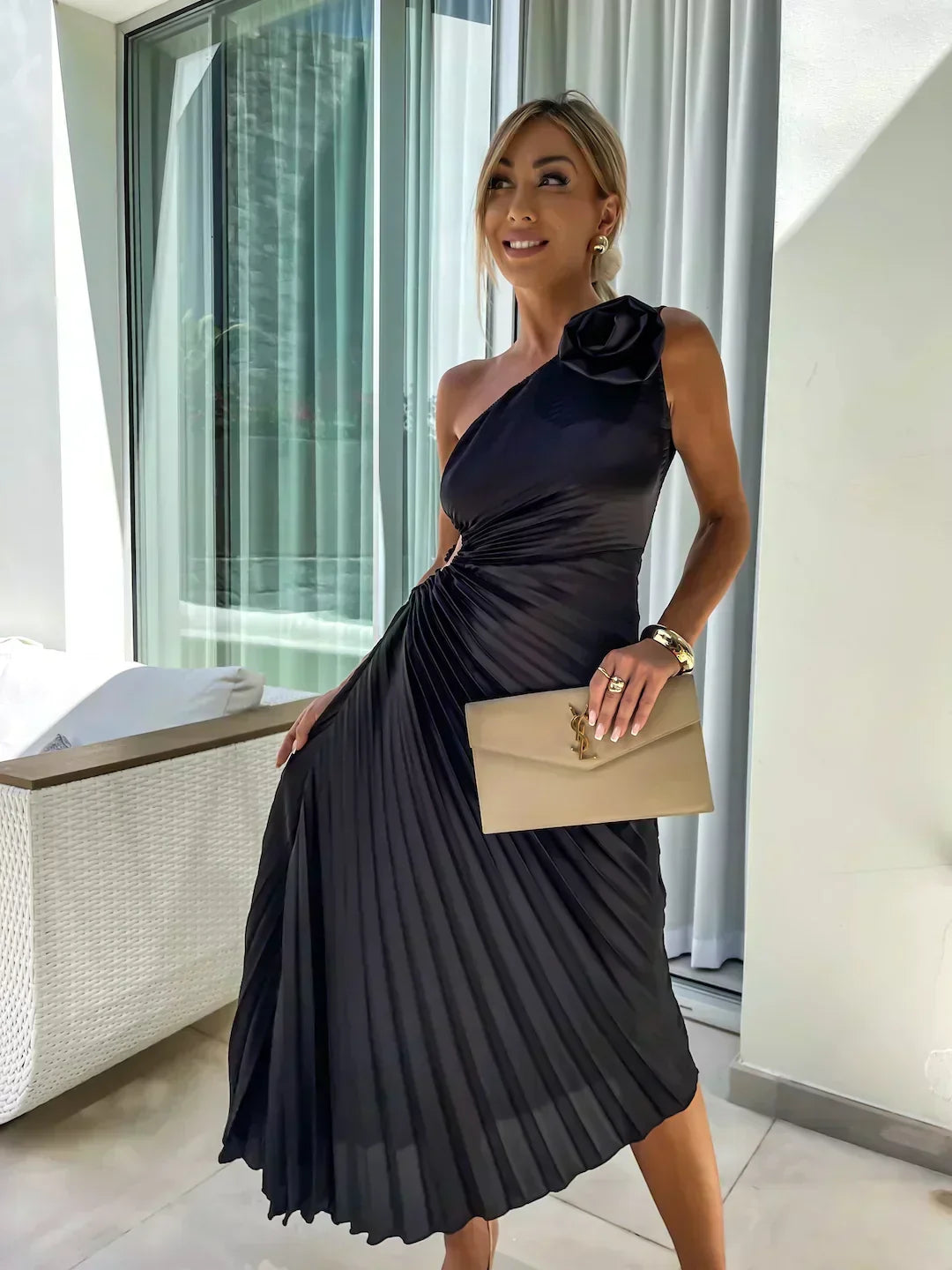Sunday One Shoulder Midi Dress