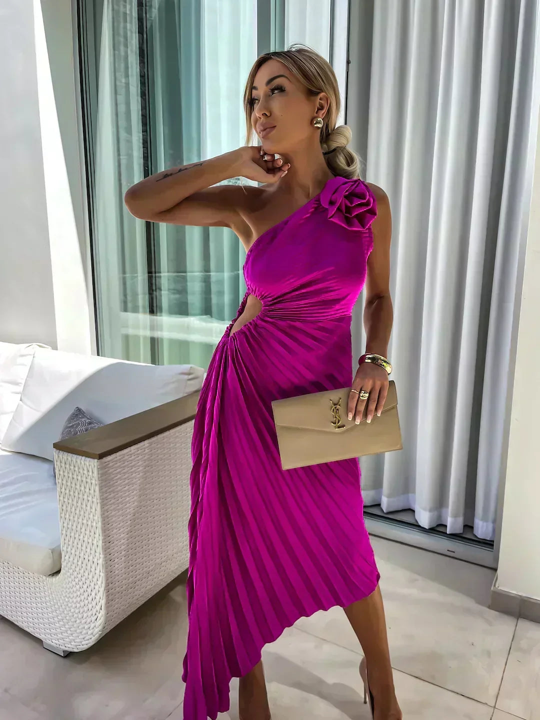 Sunday One Shoulder Midi Dress