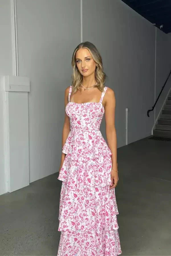 Lyra Square Neck Midi Dress