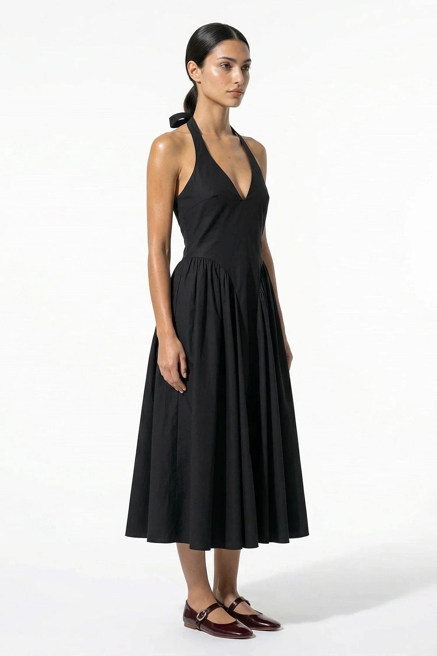 Marguerite Halter Midi Dress
