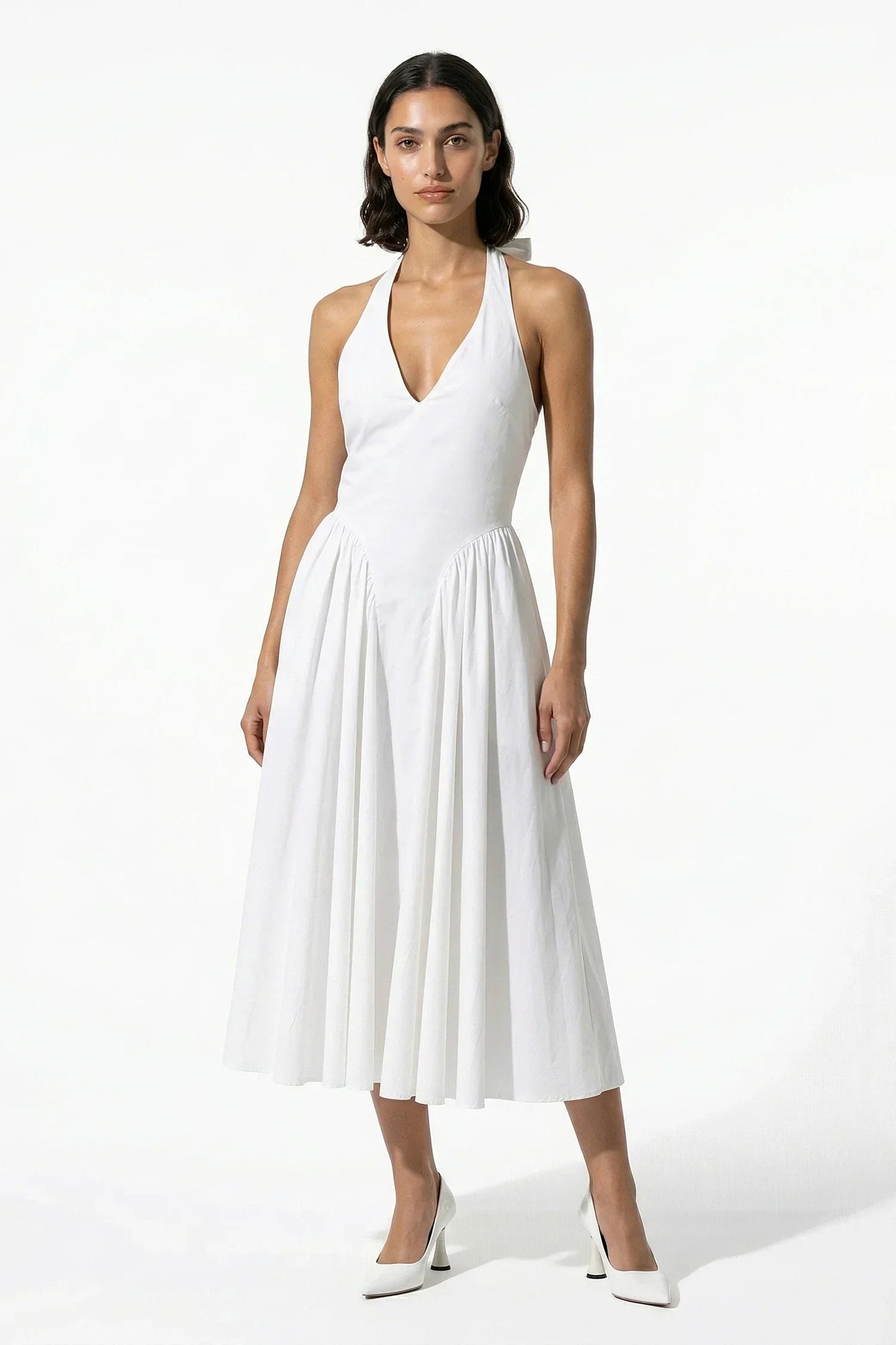 Marguerite Halter Midi Dress