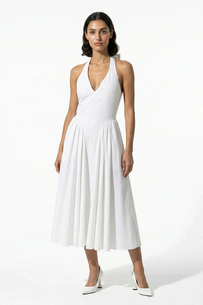 Marguerite Halter Midi Dress