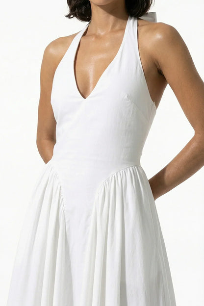 Marguerite Halter Midi Dress