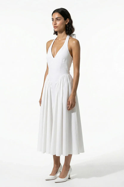 Marguerite Halter Midi Dress