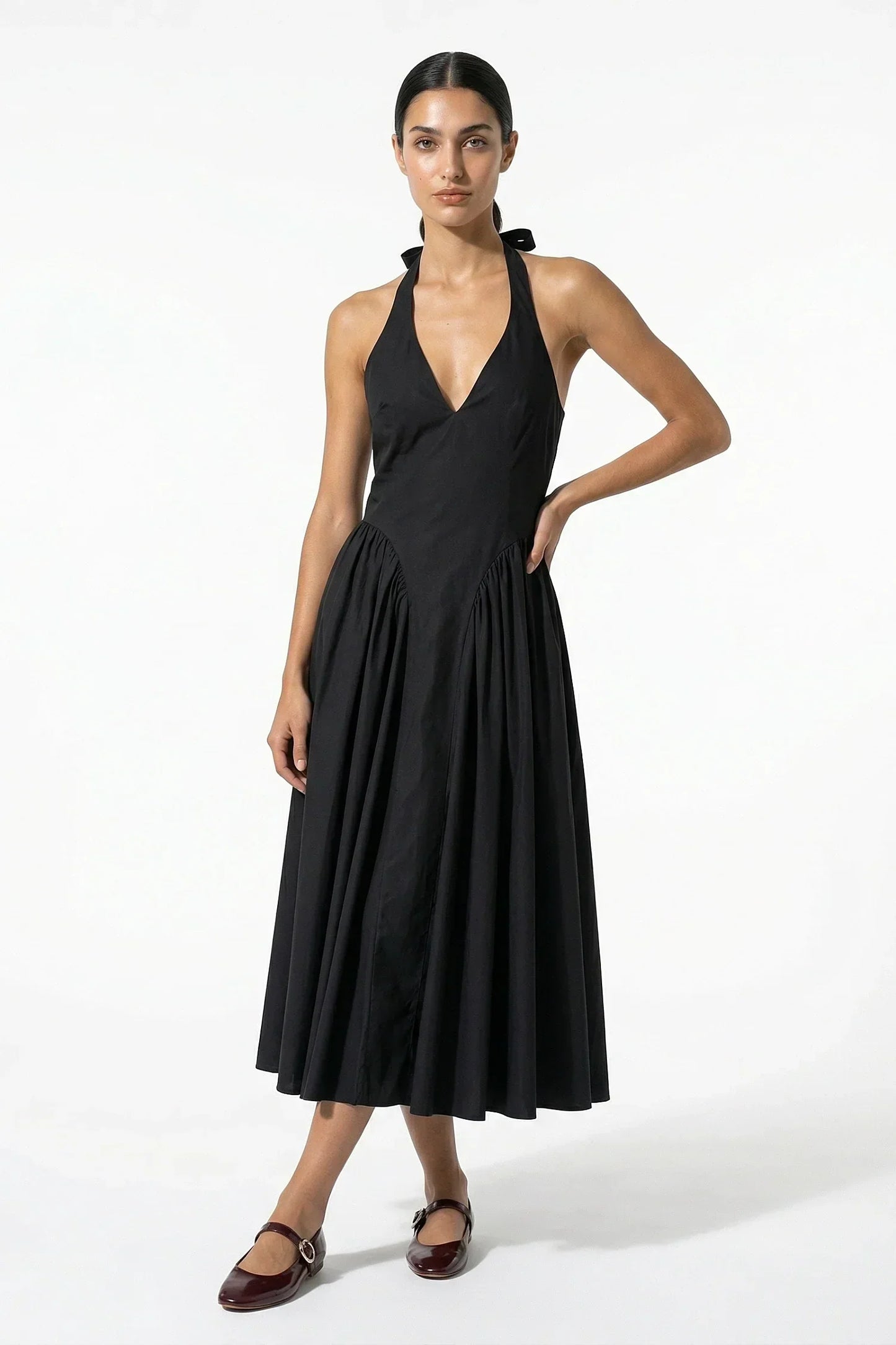 Marguerite Halter Midi Dress