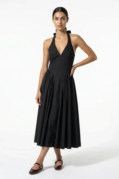 Marguerite Halter Midi Dress