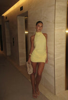 Maisie Linen Mini Dress in Butter Yellow