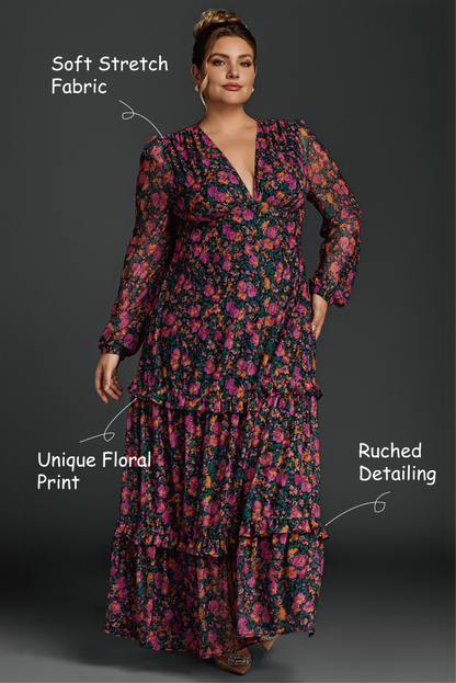 Isabelle Floral Lantern Sleeve Maxi Dress